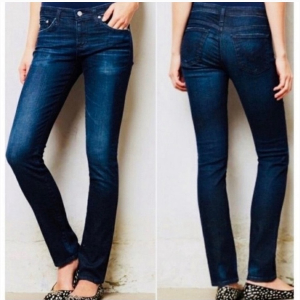 AG Adriano Goldschmied Jeans Stevie Ankle straight leg 29 dark wash denim